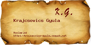 Krajcsovics Gyula névjegykártya