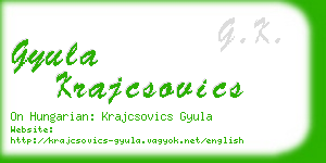 gyula krajcsovics business card